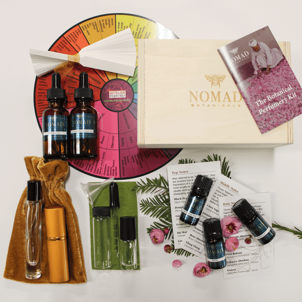 Botanical Perfume Kit with everything needed to make a custom perfume including 18 essential oils and absolutes